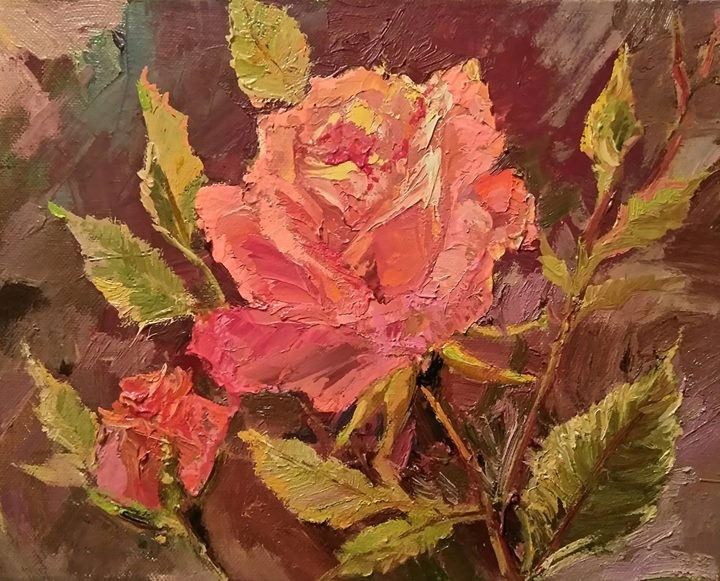 Розовая роза - Аукцион на BeMyPaint