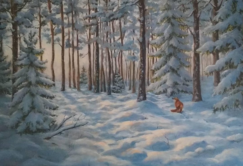 огонёк в зимнем лесу - Аукцион на BeMyPaint