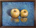 Желтые яблоки на синем - Аукцион на BeMyPaint