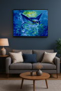 Танец ската в лунной воде - Аукцион на BeMyPaint