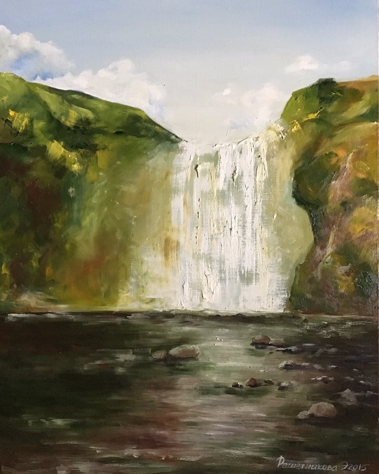 Пейзаж с водопадом - Аукцион на BeMyPaint