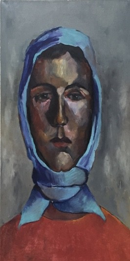 Портрет девушки в голубом платке - Аукцион на BeMyPaint