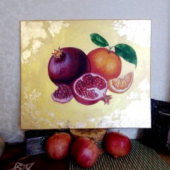 Гранат и апельсин с поталью, акрил холст 50х60см alina.kartina - Художники
