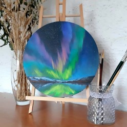 Северное сияние, акрил холст 30см alina.kartina - Художники