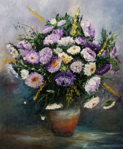 Bouquet of chrysanthemums Tetyana Vysochynska - Художники