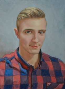 Портрет молодого человека 30*40 Холст, масло 2017г Мария Никитина - Художники