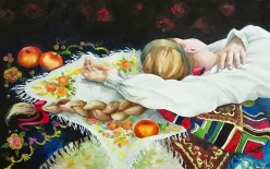Original oil painting apple blossom,  russian style, large wall painting,  bright art4 Валерия ЛеМур - Художники