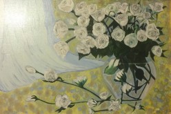 Белые розы, масло, холст 40х50 Наталья Комиссарова - Художники