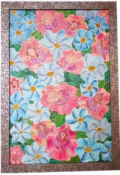 Декоративные цветы голубой розовый Kseniia Kot - Художники