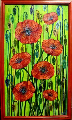 Маки большая картина Kseniia Kot - Художники