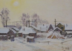 "Задворки." картон, масло 25*35 см 2018 г Валерий Федоров - Художники