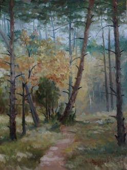 "Грибная пора." Картон, масло 40*30 см 2016 г. Валерий Федоров - Художники