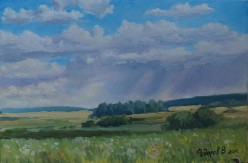 "Летние дали." картон, масло 20*30 см 2017 г. Валерий Федоров - Художники