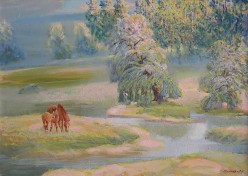 Туманные берега Илети. 2004 г. 50х70, х.м. Яранов Евгений Герасимович - Художники