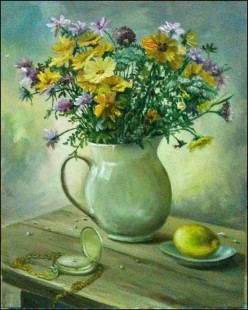 Натюрморт с часами Любовь Белая - Художники