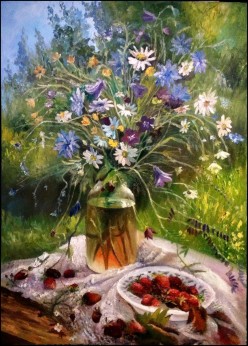 Полевой букет Любовь Белая - Художники